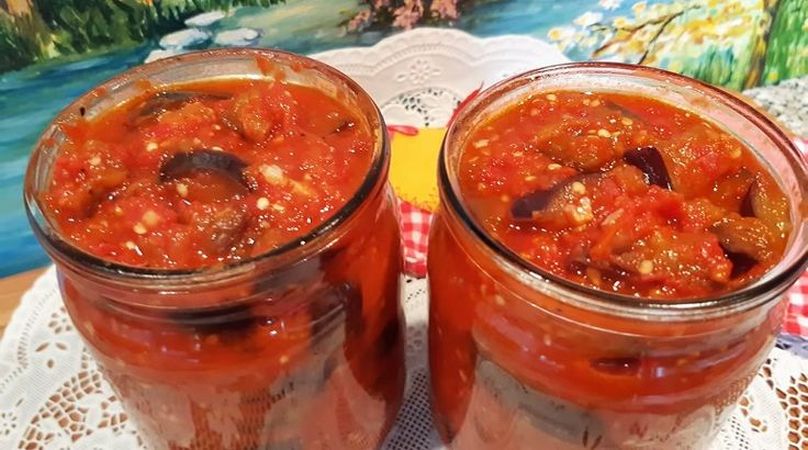 Баклажаны в острой аджике 